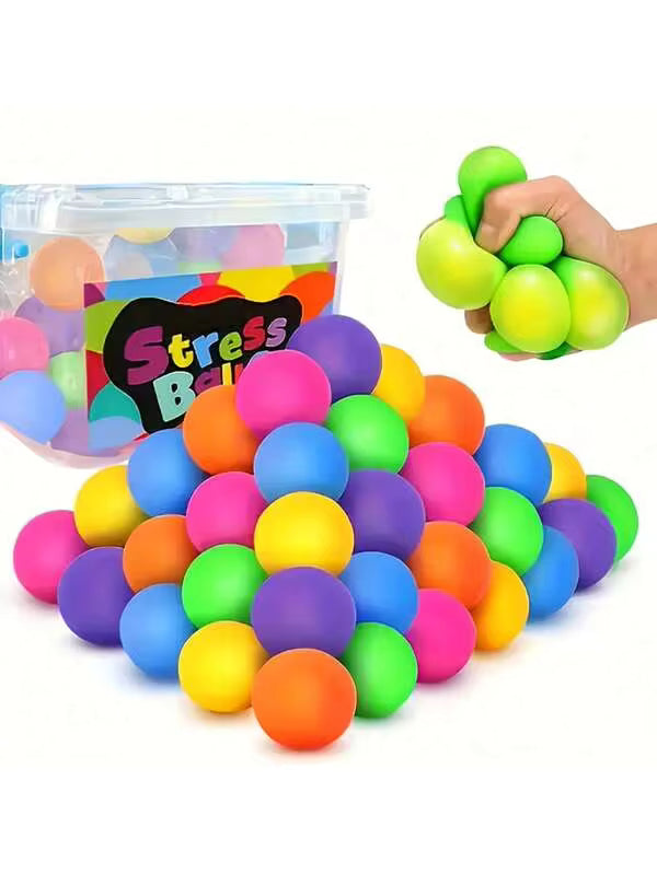6/3pcs/1pc Pack Stress Relief Soft Squeeze Balls, Slow Rebound Stress Balls, Soft Squeeze Balls, Hand Relaxation Balls, Classroom Prize Box Halloween/Thanksgiving/Christmas Gifts, Random Colors, Party Favors